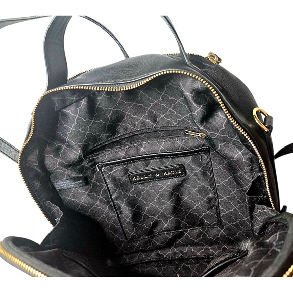 Kelly & Katie Backpack Purse Non Leather Zip Pockets Handle Black Womens - Picture 4 of 8
